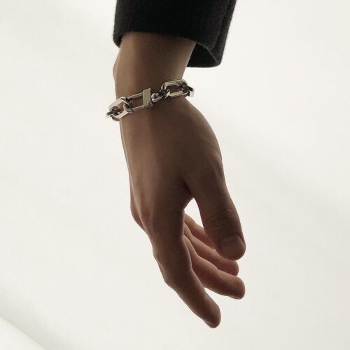 Мужской браслет из цепи в серебряном цвете в серебряном цвете