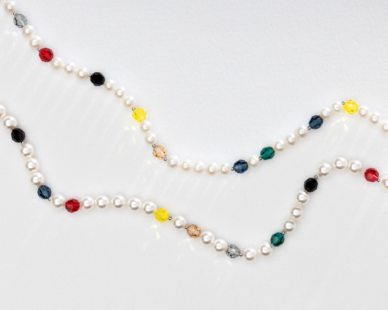 Ожерелье с натуральным жемчугом и Swarovski Crystal Pearls